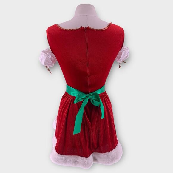 LEG AVENUE Y2K Sexy Candy Cane Mrs. Claus Santa Elf Costume Red Size Small - Picture 5 of 12